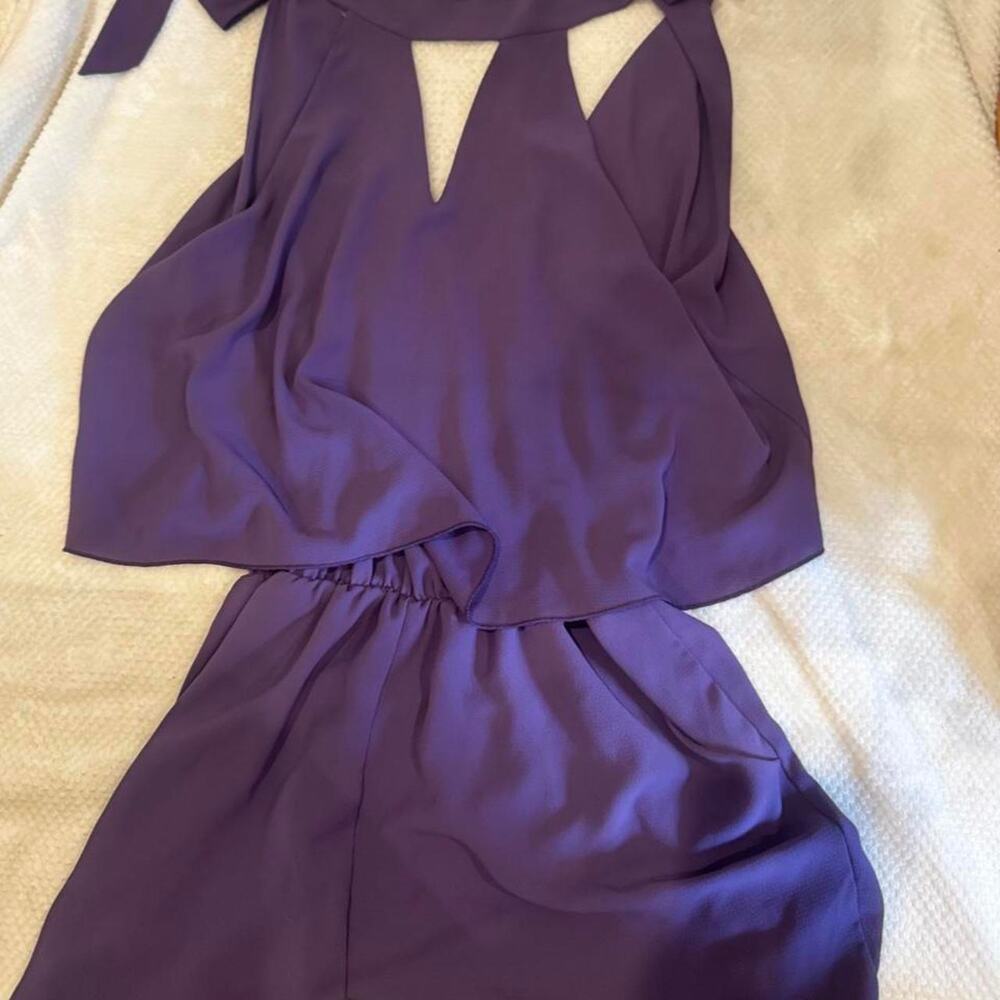 Purple playsuit with tie back